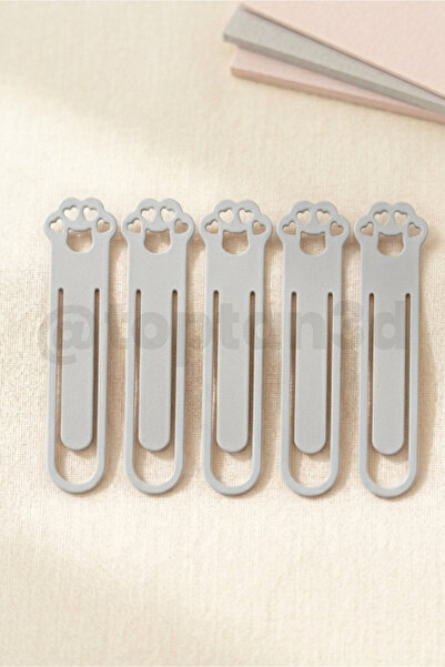 Toptan3D (Pack of 5) Gray Paw Bookmark, Cute Cat Paw Figure Bookmark, Gift fo...
