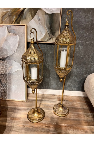 KARCILAR HOME STORE ayaklı 2 li yer feneri 25x95 cm 25x108 cm