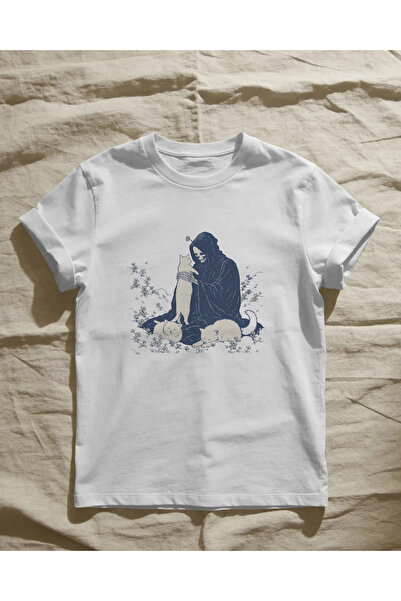 buzagi Catzrael Regular Unisex White T-Shirt