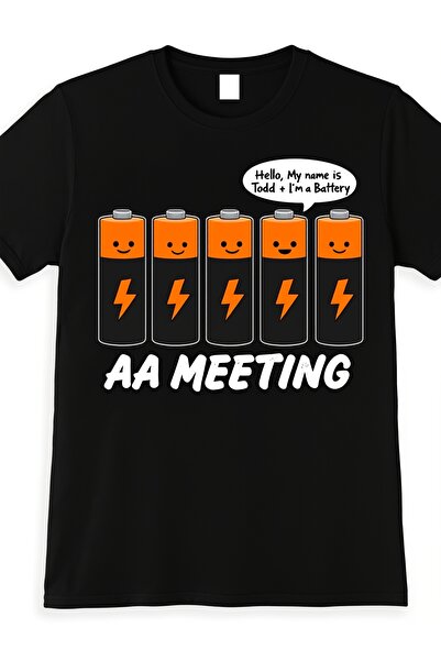 NOURAM Men's Vintage Hello BatteryPowered TShirt Funny My Name Is Todd I'm Ba...