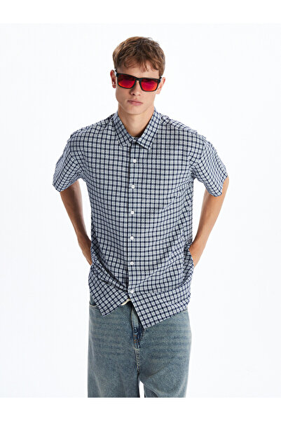 LC Waikiki Ανδρικό καρό πουκάμισο με κοντό μανίκι NEVAVM Comfortable Fit