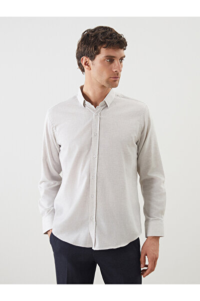 LC Waikiki Nevavm Regular Fit Long Sleeve Striped Men's Shirt with Difference