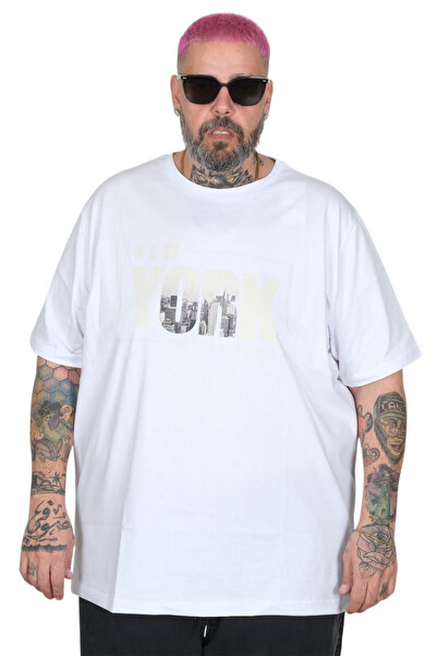 ModeXL Mode XL Plus Size T-Shirt Bis Ovratnik New York U26119 BELO