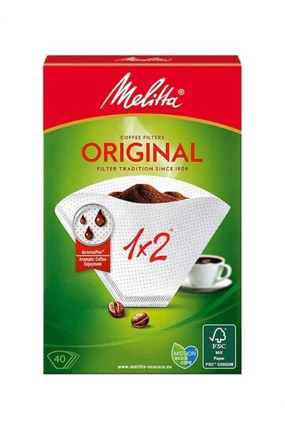 Arabest 1×2 Coffee Filter Bags,40 Pack Oxygen Bleached Paper Aroma Filter Pap...