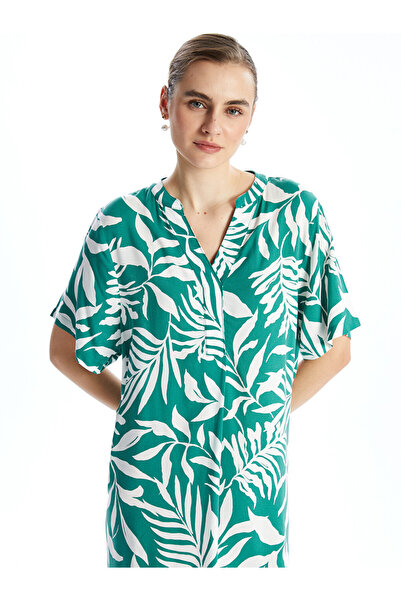 LC Waikiki Rochie de damă florală cu decolteu crestat