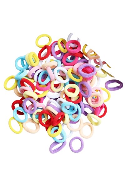 OEM Set de 100 elastice pentru par, multicolor, pentru copii si fete