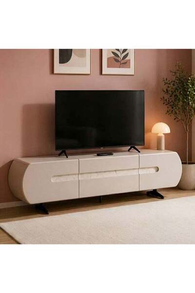 Danube Home Cayman TV Unit With 1Door & 2Drawers Up to 80 Inch - Grey/Black