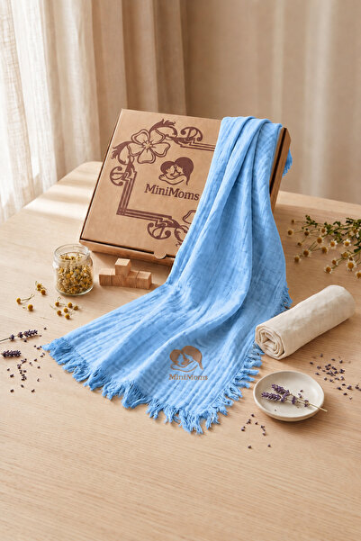 MİNİMOMS 100% Cotton 4-Layer Muslin Baby/Child Blanket 100X120 cm - Premium Q...