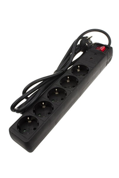 POWERTECH πολύπριζο ασφαλείας PT-881, 5x schuko, 16A, 1.5m, μαύρο