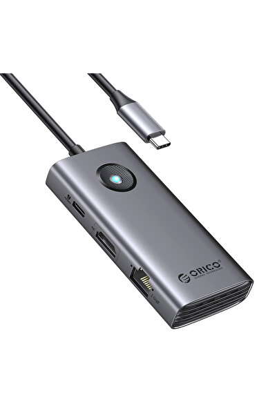 Orico docking station PW11-6PR, 6 θυρών, USB-C σύνδεση, 100W PD 4K, γκρι