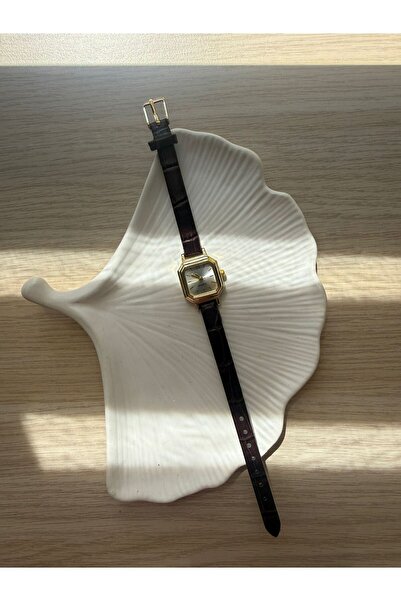 rubsey Minimal Leather Cord Women's Wristwatch Bitter Brown