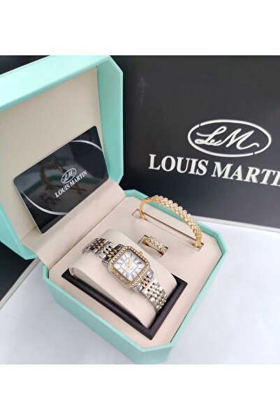 louis martin طقم نسائي ساعه لويس مارتن وسواره وخاتم