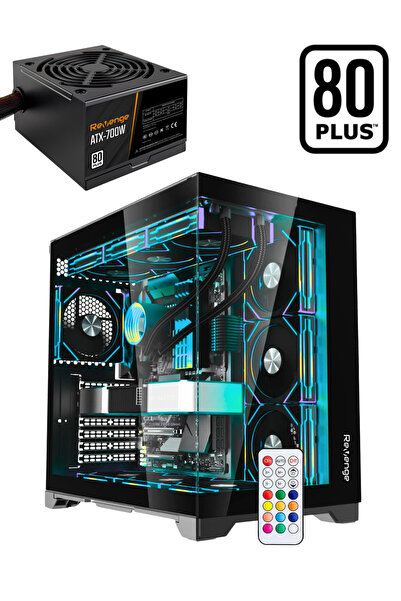 Revenge 700W PSU Kumandalı Supernova 7x Argb Fanlı Atx Temperli Cam Panel Akv...