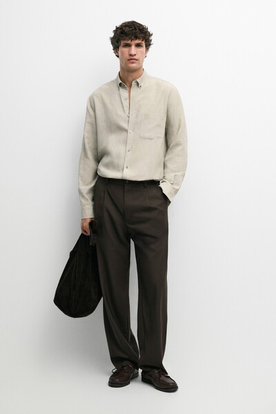 Massimo Dutti %100 yün relaxed fit pantolon