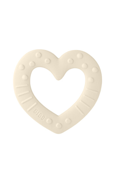 Bibs Jucărie de dentiție în formă de inimă, Ivory