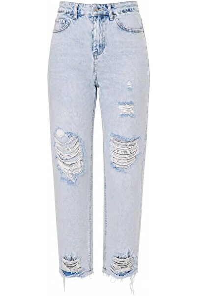 CHEVALIER FASHION Women's High Waist Distressed Straight Leg Jeans