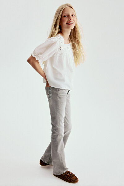H&M Flared Leg Low Jeans İşleme Detaylı