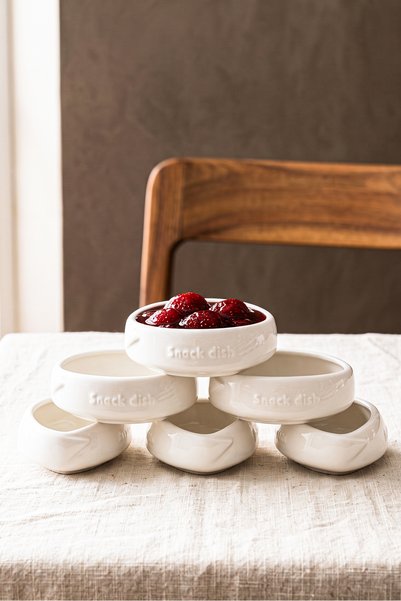 Perotti Snack Dish 6'lı Porselen Reçellik Sosluk 4,5 cm x 7 cm