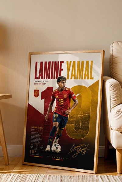 e2nova Lamine Yamal İspanya Çerçeveli Tablo Premium Futbolcu Tabloları Lüks S...