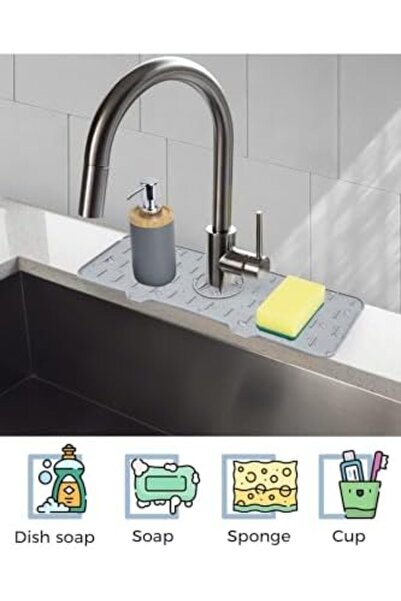 Yıldızan Mht Shop Silicone Faucet Mat – Waterproof Sink Edge Drip-Free Organi...