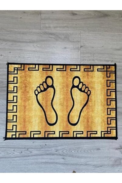 Yıldızan Edl Shop Bathroom Foot Mat, Yellow, Sponge, Modern Style, Foot Towel...