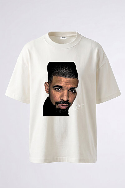 Anetos Drake Muzisyen_1 Design Printed Unisex Oversize White Tshirt