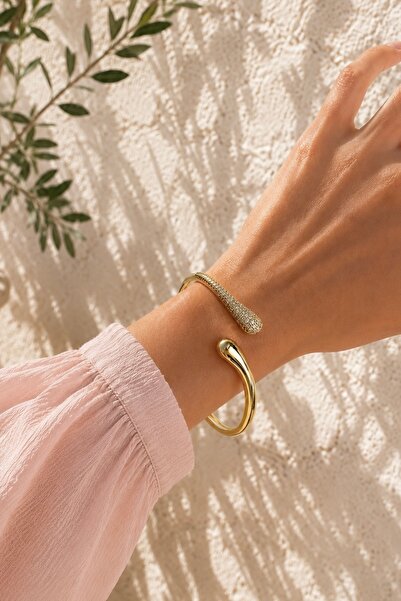 Okko Store Steel Stone Eye Drop Cuff Bracelet