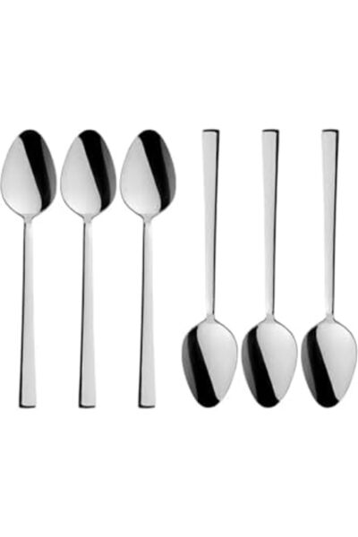 Yıldızan Ysf Shop Shiny Silver Dessert Spoon Set, Breakfast Spoon Set, Stainl...