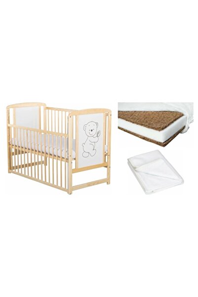 Babyneeds Set Patut din lemn bebe Babyneeds, Timmi cu laterala culisanta, 120...