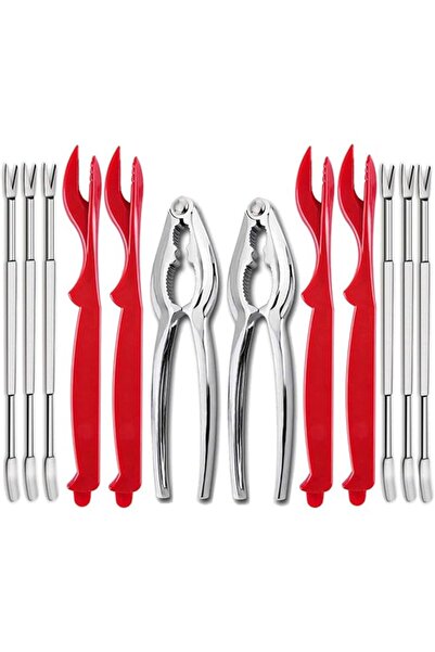 The Bros 12Pcs Crab Crackers and Tools/Lobster Nut Crackers and Picks - 6 Cra...