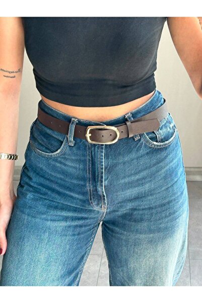 LİA KEMER Mason Oval Gold Buckle Belt Waist Belt Jacket Belt Dress Belt Trous...