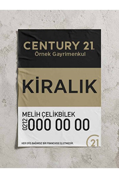 Century 21 Siyah Gold Satılık/Kiralık İlan Tasarımlı Emlakçılara Özel Kağıt Afiş70x100