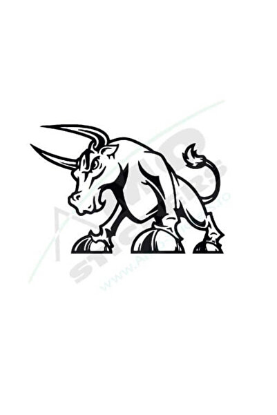Amo-Stickers Sticker Taur furios 25cm Gri inchis