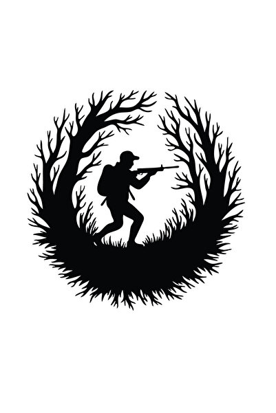 Amo-Stickers Sticker Auto Vanatoare Hunter 2 30cm Rosu