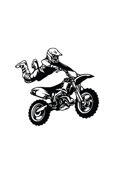 Amo-Stickers Αυτοκόλλητο Μότοκρος 3 30εκ. Σκούρο Γκρι