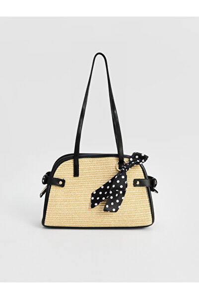 LC Waikiki Trendlucky Women's Straw Shoulder Bag with Accessories