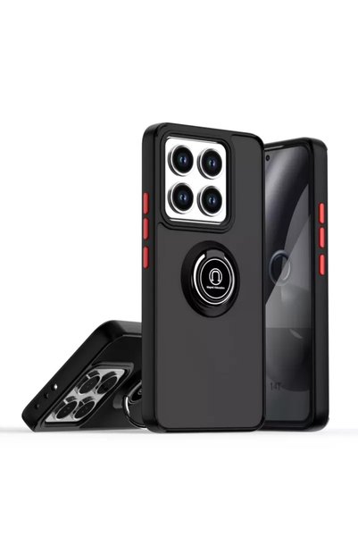 TakÇalıştır غطاء سيليكون متوافق مع هاتف Mi 14T Pro مع حلقة مونتريال - أسود