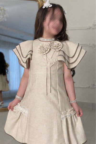 JO FASHION Girls' Dress with Ruffle Butterfly Sleeves