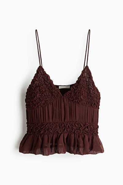 H&M Ruched chiffon strappy top