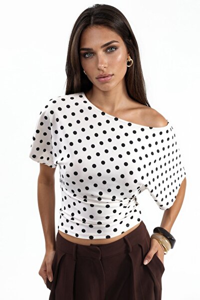 Hiccup Polka Dot Fitted Bat Sleeve Blouse