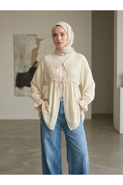 Foremia Drawstring Tunic-Stone