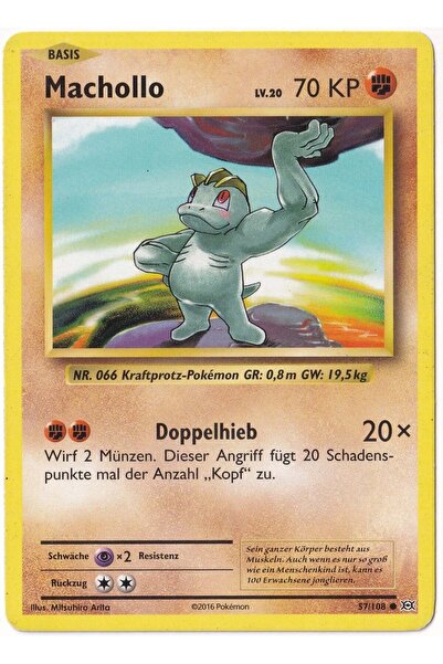 Pokemon Machop # 57 (Machollo) - German Evolutions - Card (Nm- Near Mint)