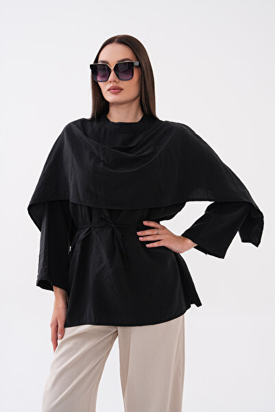 Mega Life Heavyweight Woven Tunic with Shoulder Capes and Hakim Collar