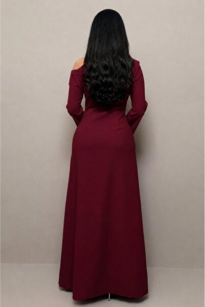 led style Lemon-Colored One-Shoulder Dress with Soft Embroidery