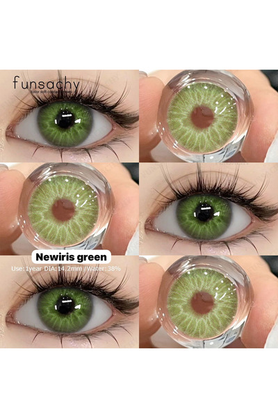 Satfinder NEWİRİS GREEN BATMA YANMA YAPMAZ YUMUŞAK GÖZ LENSİ 12 AY KULLANIM S...