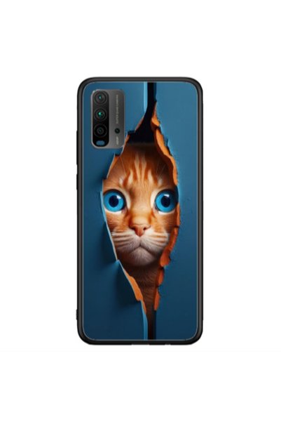 Other Xiaomi Redmi 9T Cat Blue Eyes Black Glossy Θήκη