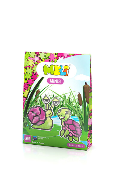 meli Set constructie creativa Minis Shells, Meli, 500 piese, Plastic, Multicolor