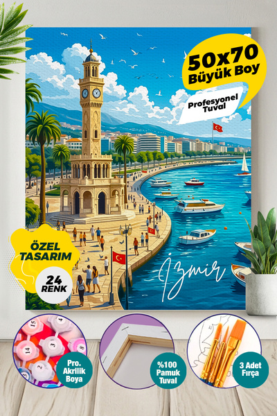 Picasso World Hobby Art Güzel İzmir'im Sayılarla Boyama Numaralı Tuval Seti 5...