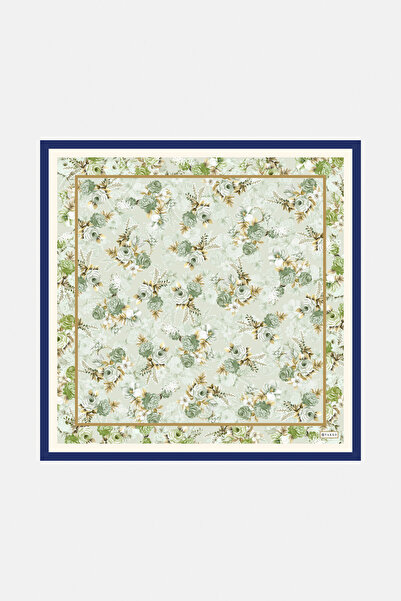 Vakko AÇIK YEŞİL ÇİÇEK DESENLİ TWİLL BANDANA