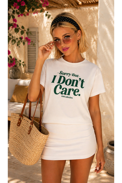 Be Best Women's White-Green Printed Crew Neck T-Shirt Be429